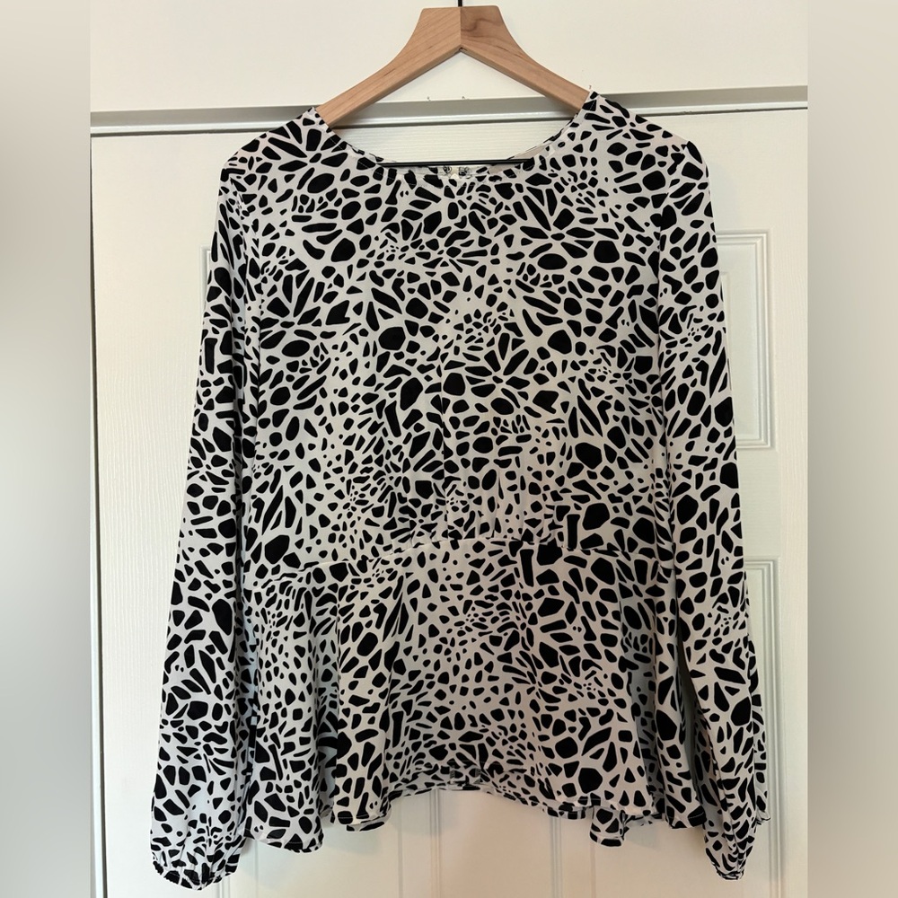 Loft Black and White Blouse